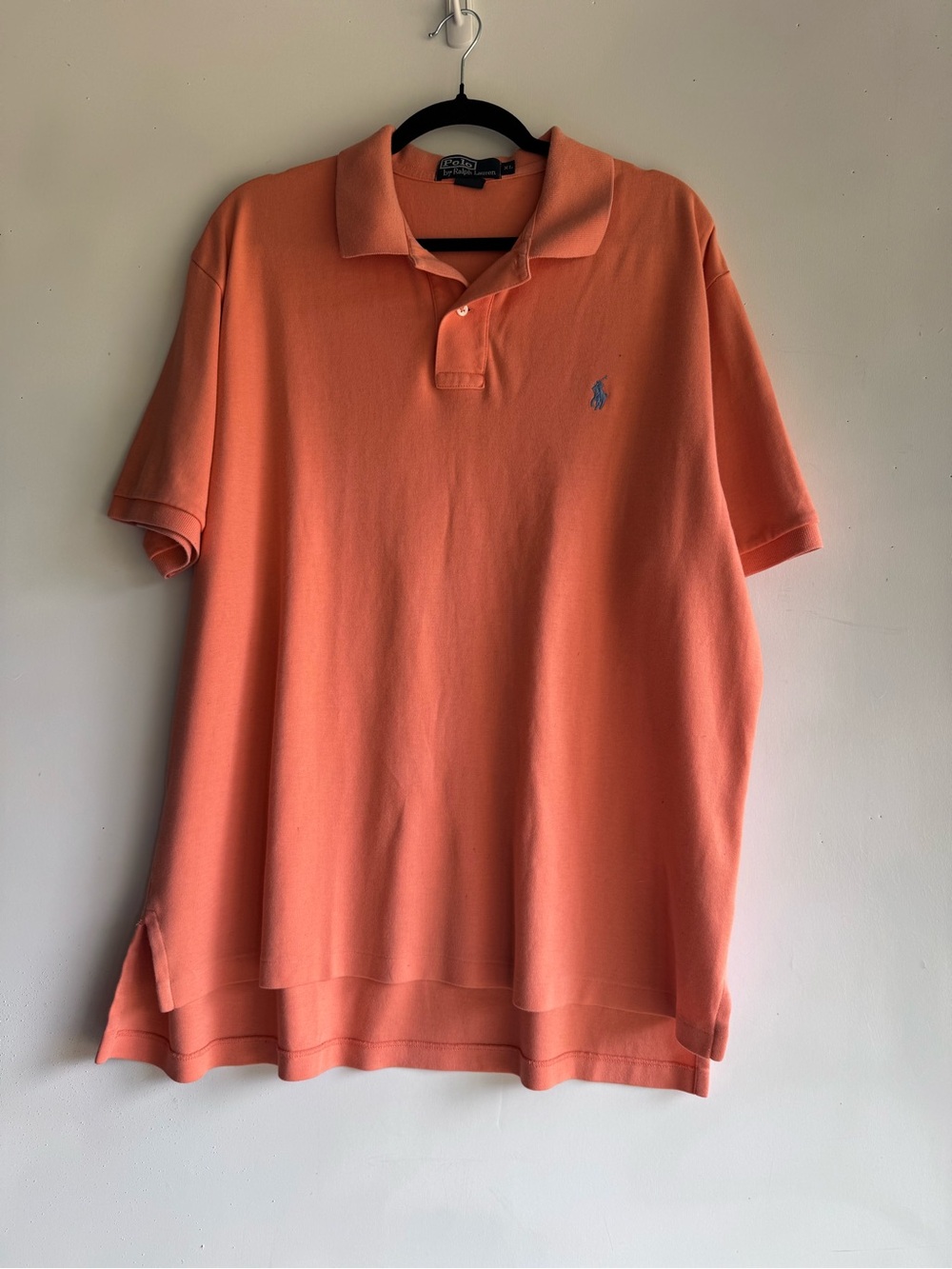 Polo by Ralph Lauren Men's Coral Orange Cotton  Polo XL preppy casual resortwear